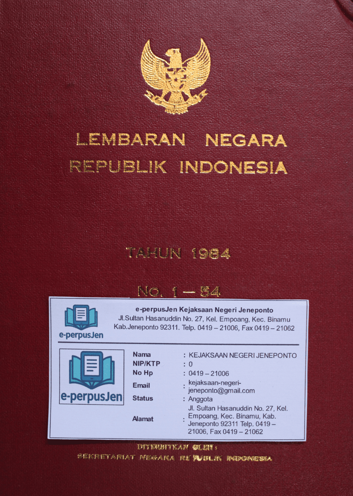 Lembaga Negara RI No Urut 1-54